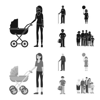 Vektör Illustration karakter ve avatar sembolü. Karakter ve portre hisse senedi simgesi için web topluluğu.