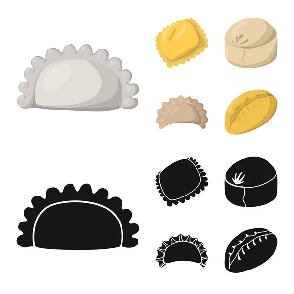 Ilustración vectorial de productos e icono de cocina. Conjunto de productos y aperitivo icono vectorial para stock . — Vector de stock