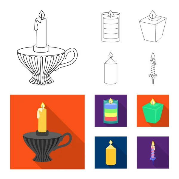 Geïsoleerde object van ontspanning en vlam pictogram. Collectie van ontspanning en wax voorraad vectorillustratie. — Stockvector