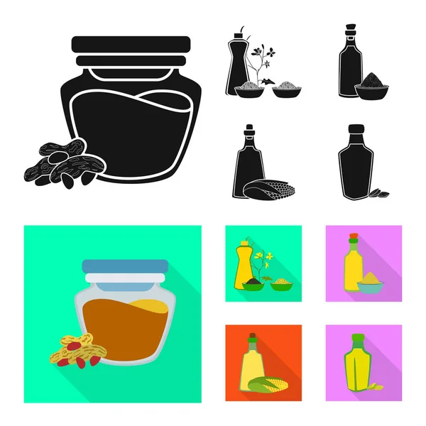 Ilustração vetorial do logotipo saudável e vegetal. Coleção de saudável e ícone de vetor de agricultura para estoque . — Vetor de Stock