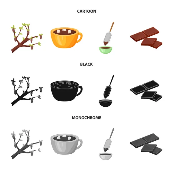 Elkülönített objektum az élelmiszer- és finom ikonra. Élelmiszer-és barna vektor ikon készletek. — Stock Vector