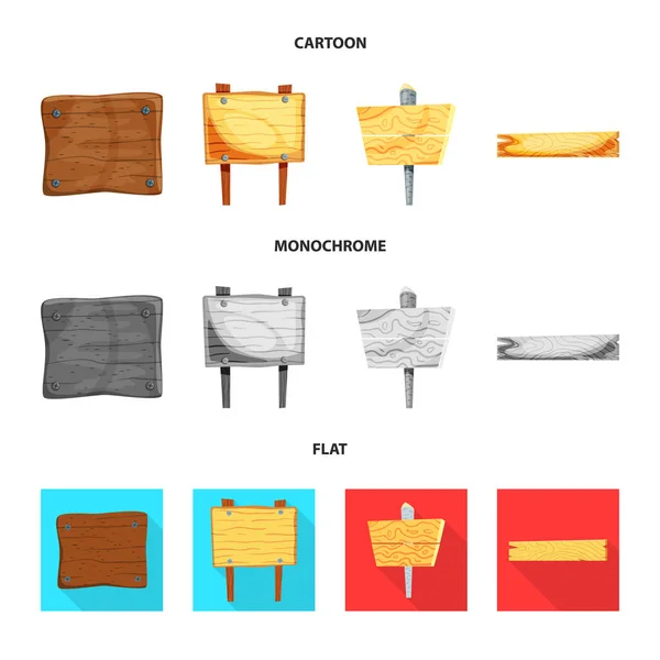 Illustrazione vettoriale del simbolo grezzo e forestale. Raccolta di stock di legno grezzo e duro simbolo per il web . — Vettoriale Stock