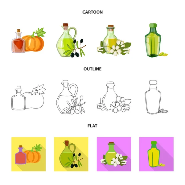 Illustrazione vettoriale del logo sano e vegetale. Raccolta di icone vettoriali sane e agricole per lo stock . — Vettoriale Stock