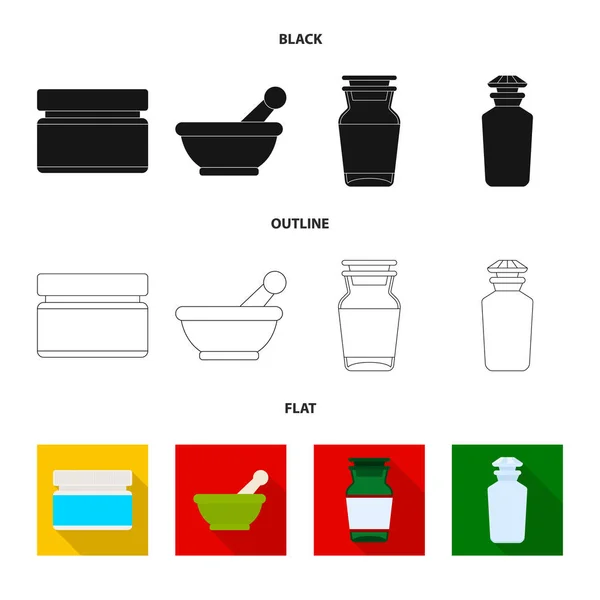Illustrazione vettoriale dell'icona della vendita al dettaglio e della sanità. Collezione di icone vettoriali retail e wellness per stock . — Vettoriale Stock
