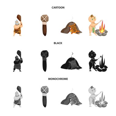 Evrim ve tarih öncesi işareti yalıtılmış nesne. Evrim ve geliştirme vektör simgesini hissenin topluluğu.