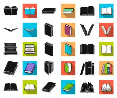 Set koleksiyonu tasarım için bağlama siyah, düz simgeler yaptırın. Basılı ürünler sembol stok web illüstrasyon vektör.