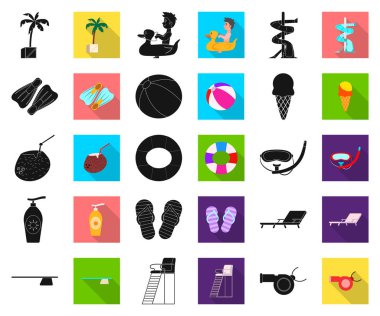 Havuzu ve yüzme logo vektör Illustration. Hisse senedi için havuz ve etkinlik vektör simge topluluğu.