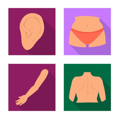 Vücut ve bölümü logo vektör tasarımı. Hisse senedi için vücut ve anatomi vektör simge topluluğu.