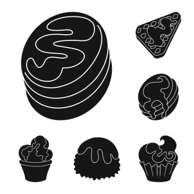 Tatlılık ve ürün logo vektör Illustration. Tatlılık ve web için tatlı hisse senedi simgesi.