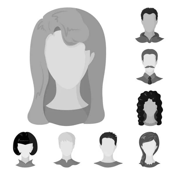 Ilustração vetorial do símbolo de caráter e perfil. Coleção de personagem e ilustração de vetor de estoque fictício . —  Vetores de Stock