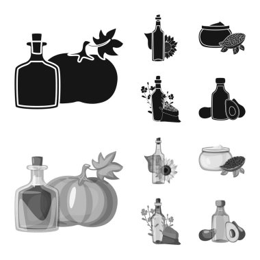 Sağlıklı ve sebze logosu yalıtılmış nesne. Sağlıklı kümesi ve hisse senedi için tarım vektör simgesi.