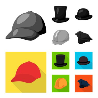 Tasarım Giyim ve kap işareti vektör. Giyim ve bere hisse senedi vektör çizim.