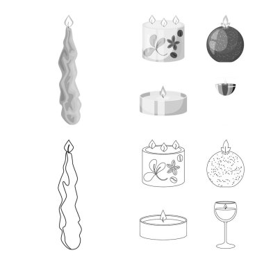 Gevşeme ve alev logo vektör Illustration. Gevşeme ve hisse senedi için balmumu vektör simge koleksiyonu.