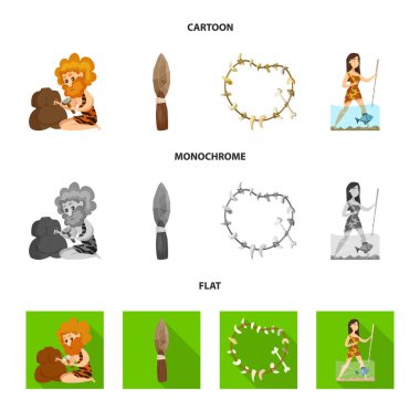 Evrim ve tarih öncesi işareti vektör Illustration. Evrim ve geliştirme vektör simgesini hissenin topluluğu.