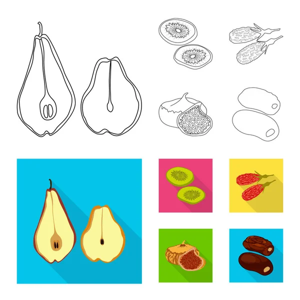 Diseño vectorial de alimentos e icono crudo. Colección de alimentos y naturaleza vector de stock ilustración . — Vector de stock