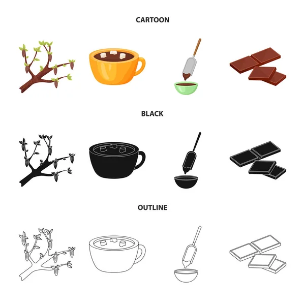 Ізольований об'єкт їжі та смачної ікони. Колекція їжі і коричневий вектор значок для запасів . — стоковий вектор