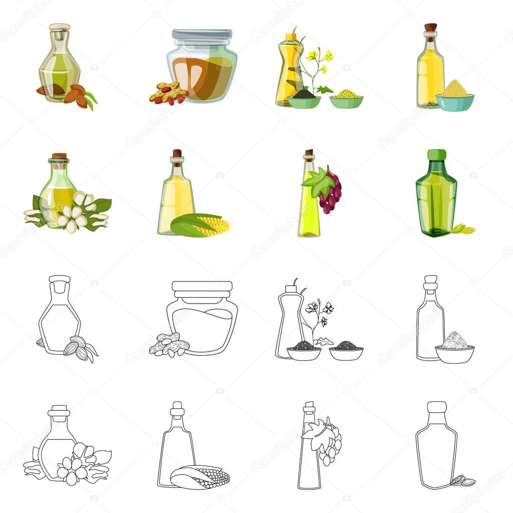 Vector illustration of healthy  and vegetable  logo. Collection of healthy  and agriculture stock vector illustration.