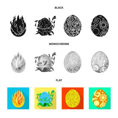 Hayvan ve tarih öncesi simge vektör Illustration. Web için hayvan ve sevimli hisse senedi simgesi kümesi.