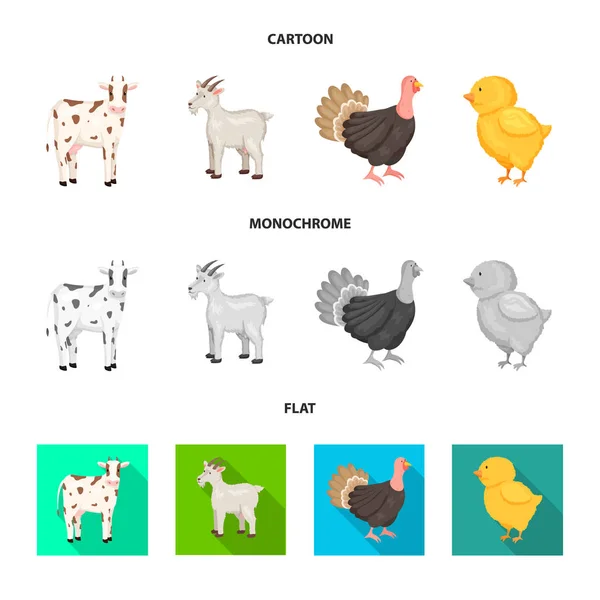 Design vettoriale dell'icona dell'allevamento e della cucina. Serie di illustrazioni vettoriali riproduttive e biologiche . — Vettoriale Stock