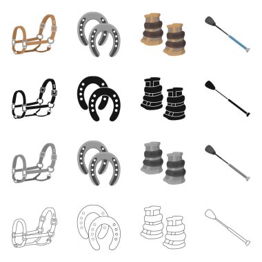 Vektör tasarım ekipman ve iz sürme. Web için ekipman ve rekabet hisse senedi simgesi kümesi.