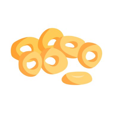 Soğan ve yüzük logo vektör tasarımı. Hisse senedi için soğan ve patates kızartması vektör simge kümesi.