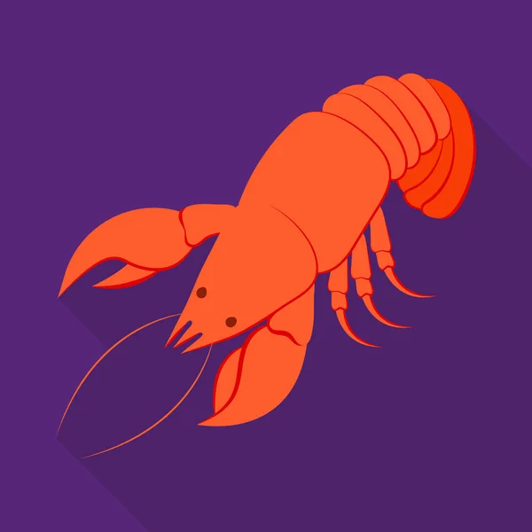 Objek terisolasi lobster dan tanda merah. Set lobster dan bawah air simbol saham untuk web . - Stok Vektor