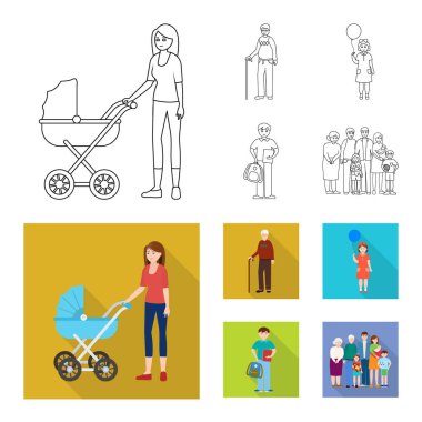Karakter ve avatar simge vektör Illustration. Karakter ve portre hisse senedi simgesi için web topluluğu.