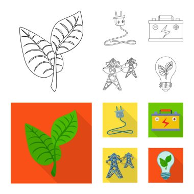 Yenilik ve teknoloji logo vektör Illustration. Yenilik ve doğa vektör simgesini hissenin koleksiyonu.