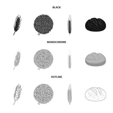 Tarım ve Tarım logosu yalıtılmış nesne. Tarım ve bitki hisse senedi vektör çizim seti.