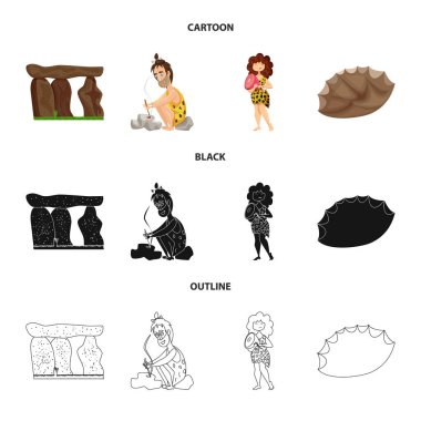 Evrim ve tarih öncesi logo vektör tasarımı. Evrim ve geliştirme hisse senedi vektör çizim topluluğu.