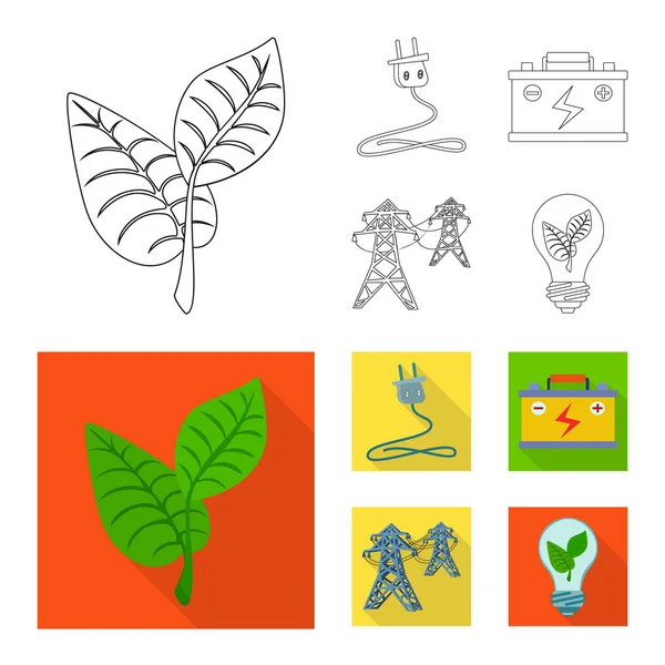 Ilustración vectorial del logotipo de innovación y tecnología. Colección de innovación y naturaleza vector icono para stock . — Vector de stock