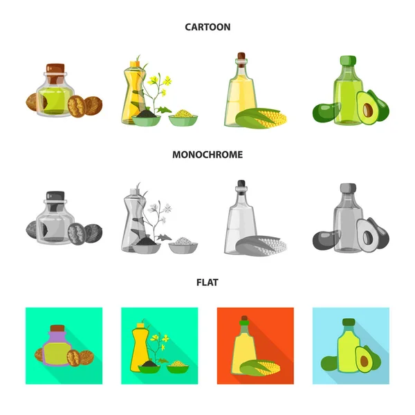 Illustrazione vettoriale di icona sana e vegetale. Raccolta di stock sani e agricoli simbolo per il web . — Vettoriale Stock