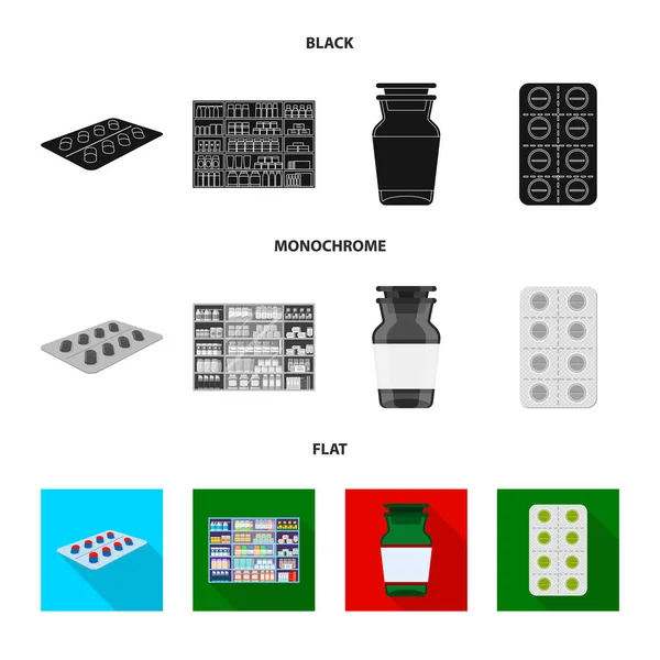 Векторная иллюстрация значка розничной торговли и здравоохранения. Набор векторных иллюстраций для розничной торговли и велнесса . — стоковый вектор