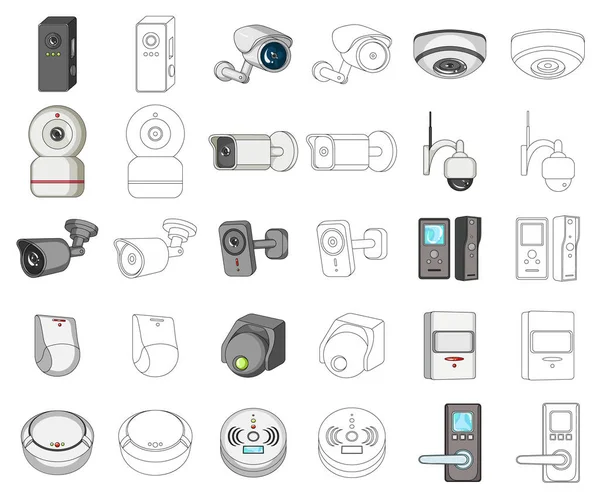 Objeto aislado de cctv y el signo de la cámara. Conjunto de cctv y vector de sistema icono para stock . — Archivo Imágenes Vectoriales