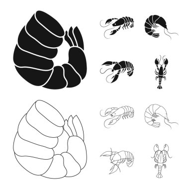 Meze ve okyanus logo vektör tasarımı. Meze ve incelik hisse senedi vektör çizim seti.