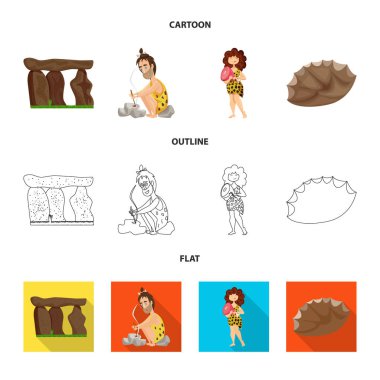 Evrim ve tarih öncesi işareti vektör tasarımı. Evrim ve geliştirme hisse senedi vektör çizim topluluğu.