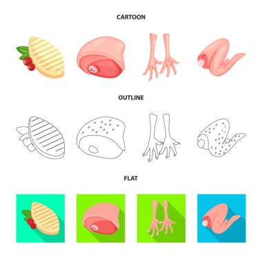 Ürün ve kümes hayvanları kutsal kişilerin resmi yalıtılmış nesne. Ürün ve tarım hisse senedi vektör çizim topluluğu.