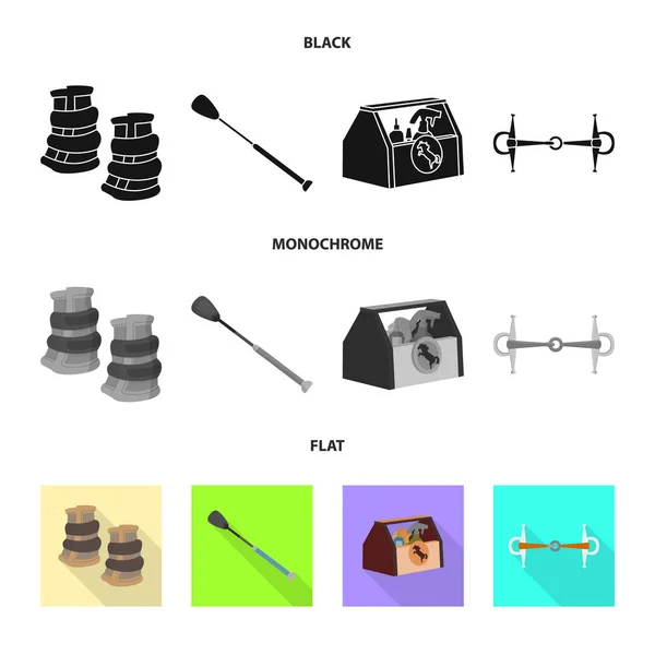 Vektor-Illustration der Ausrüstung und des Reitlogos. Ausstattung und Wettbewerbsvektorsymbol für Aktien. — Stockvektor