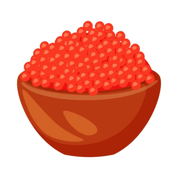 Vektorillustration av kaviar och röd skylt. Samling av kaviar och fisk vektor ikonen för lager. — Stock vektor