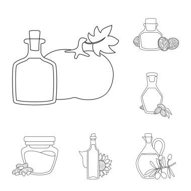 Sağlıklı ve sebze logosu yalıtılmış nesne. Toplama sağlıklı ve organik hisse senedi vektör çizim.