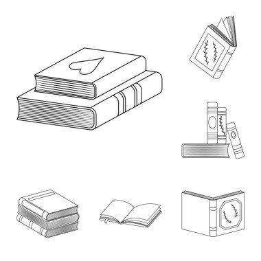 Vektör çizim çalışma ve edebiyat sembolü. Web için çalışma ve kaynak hisse senedi simgesi kümesi.