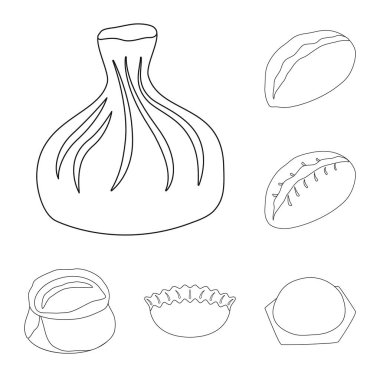 Gıda ve yemek simge vektör Illustration. Gıda ve hisse senedi vektör çizim pişirme koleksiyonu.