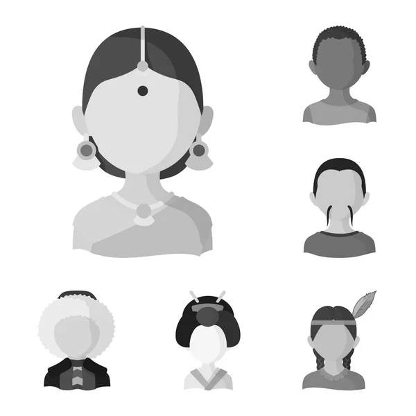 Objet isolé de la personne et signe de la culture. Collecte de la personne et le symbole stock de course pour le web . — Image vectorielle