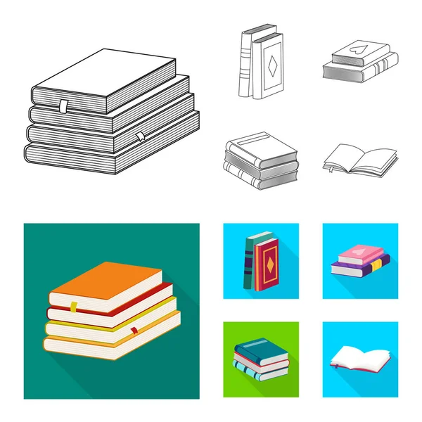 Isoliertes Objekt der Ausbildung und Cover-Ikone. Sammlung von Schulungen und Buchhandlung Stock Vector Illustration. — Stockvektor