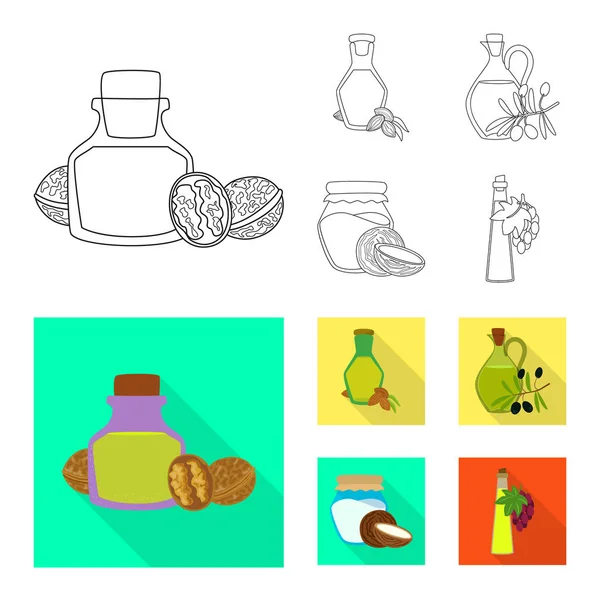 Vectorillustratie van gezonde en plantaardige pictogram. Set van gezonde en landbouw vector pictogram voor voorraad. — Stockvector