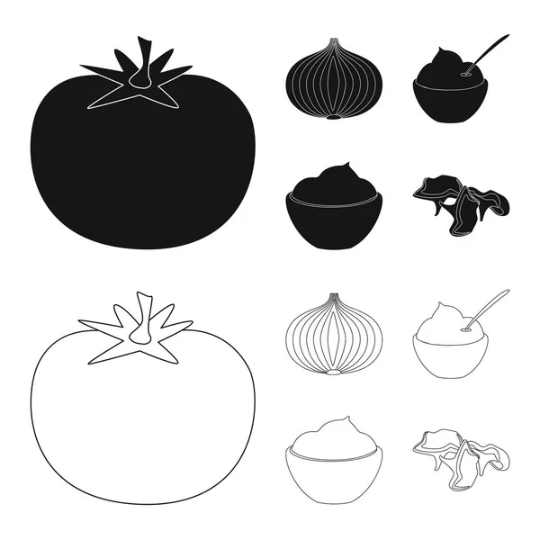 Ilustración vectorial del sabor y el signo del producto. Conjunto de sabor y cocina icono de vectores para stock . — Vector de stock