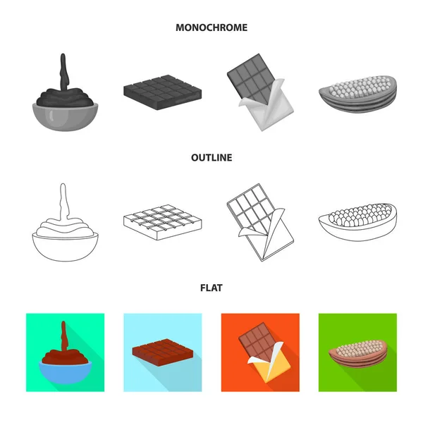 Векторный дизайн пищевых продуктов и вкусный знак. Коллекция векторных иллюстраций пищевых продуктов и коричневых продуктов . — стоковый вектор