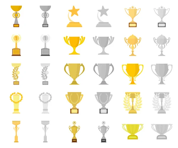 Dibujos animados Copa de Oro, iconos monocromáticos en la colección de conjuntos para el diseño. Ganadores Copa vector símbolo stock web ilustración . — Vector de stock