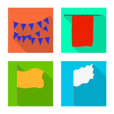 Kumaş ve beyaz simge vektör Illustration. Kumaş ve sunum hisse senedi vektör çizim topluluğu.