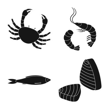 Pazar ve deniz logo vektör tasarımı. Hisse senedi için Pazar ve deniz vektör simge kümesi.